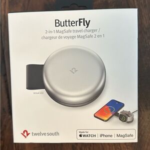 NEW ButterFly 2-in-1 MagSafe Travel Charger in Silver